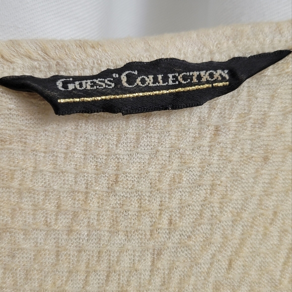 Vintage 1990s Guess Cream Crop Top | Size Medium - Picture 3 of 3